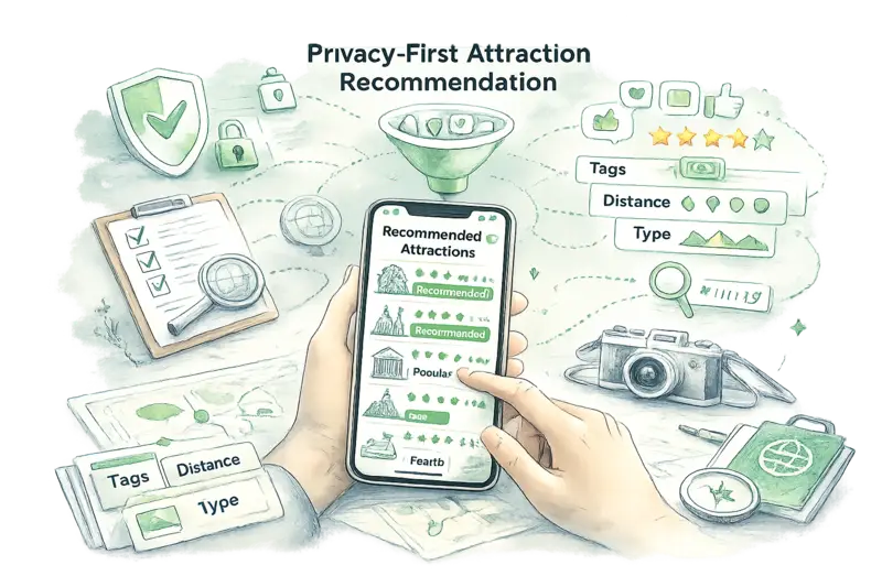 Privacy-First Attraction Recommendation